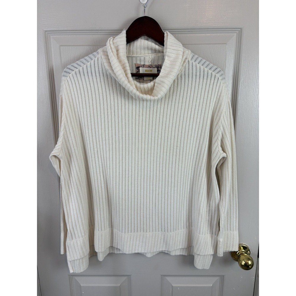 Maeve Sweater Women XS Cream Ivory Excellent Ribbed Knit Turtleneck Pullover